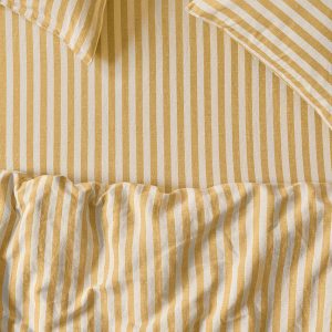 Honey Pembroke Stripe Linen Blend Fitted Sheet