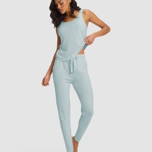 Women's Bamboo Stretch-Knit Tank & Tapered Pant Set