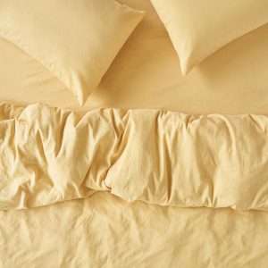 Butter Yellow Linen Blend Duvet Cover