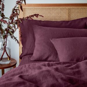 Berry Linen Blend Pillowcase (Pair)