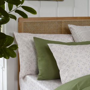 Cream Spring Sprig Cotton Pillowcases (Pair)