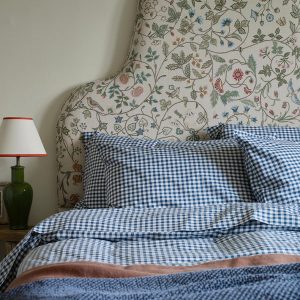 Indigo Small Gingham Cotton Pillowcases (Pair)