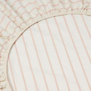 Blush Pink Slumber Stripe Cotton Fitted Sheet