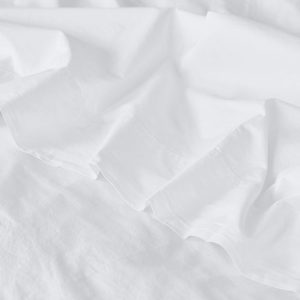 White Washed Cotton Percale Flat Sheet