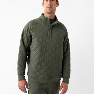 Men's Brushed Bamboo Quilted Snap Pullover - Last Chance