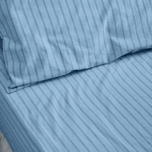 Pale Blue Favorite Shirt Stripe Cotton Fitted Sheet