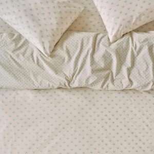 Mellow Green Martha Floral Cotton Duvet Cover