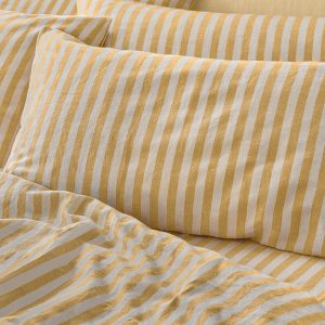Honey Pembroke Stripe Linen Blend Pillowcases (Pair)