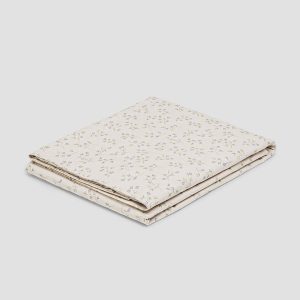 Cream Spring Sprig Cotton Flat Sheet