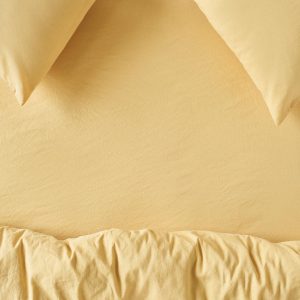 Butter Yellow Linen Blend Fitted Sheet
