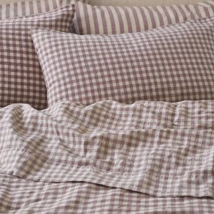 Elderberry Gingham Linen Blend Pillowcase (Pair)