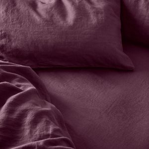Berry 100% Linen Fitted Sheet