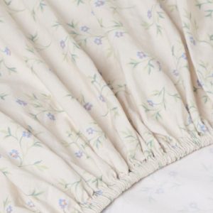 Cream Spring Sprig Cotton Fitted Sheet