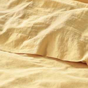 Butter Yellow Linen Blend Flat Sheet