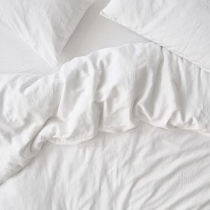 White Linen Blend Duvet Cover
