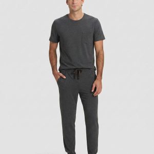 Men's Bamboo Stretch-Knit Short Sleeve Tee & Pant Pajama Set