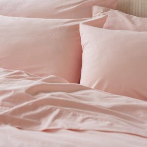Poetic Pink Washed Cotton Percale Pillowcases (Pair)