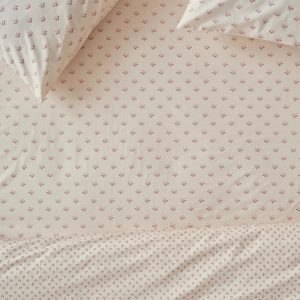 Dusty Pink Martha Floral Cotton Fitted Sheet