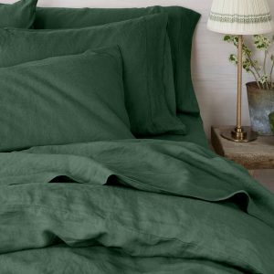 Elm Green Linen Blend Pillowcase (Pair)