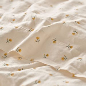 Honey Posy Bud Linen Blend Flat Sheet