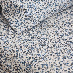 Blue Mini Meadow Cotton Fitted Sheet