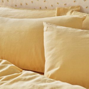 Butter Yellow Linen Blend Pillowcases (Pair)