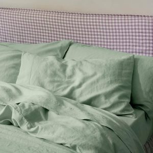 Sage Green 100% Linen Pillowcases (Pair)