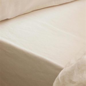 Pearl Linen Blend Fitted Sheet
