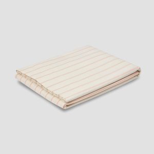 Blush Pink Slumber Stripe Cotton Flat Sheet