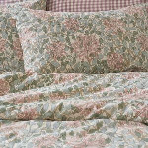 Soft Sage Honeysuckle Linen Blend Pillowcases (Pair)