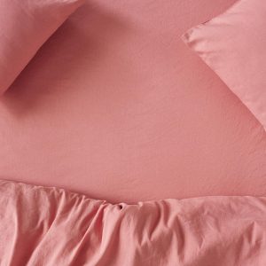Dusty Pink Linen Blend Fitted Sheet