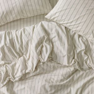 Mellow Green Slumber Stripe Cotton Duvet Cover