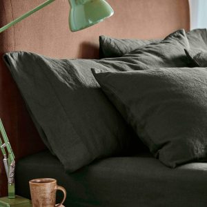 Fern Green Linen Blend Pillowcase (Pair)