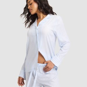 Women's Soft Woven Long Sleeve Pajama Top - Last Chance