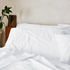 White Washed Cotton Percale Pillowcases (Pair)