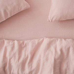 Rose Linen Blend Fitted Sheet