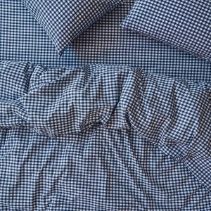 Indigo Small Gingham Cotton Duvet Cover