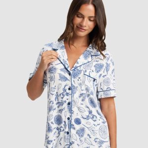 Women's Bamboo Stretch-Knit Short Sleeve Pajama Top - Last Chance